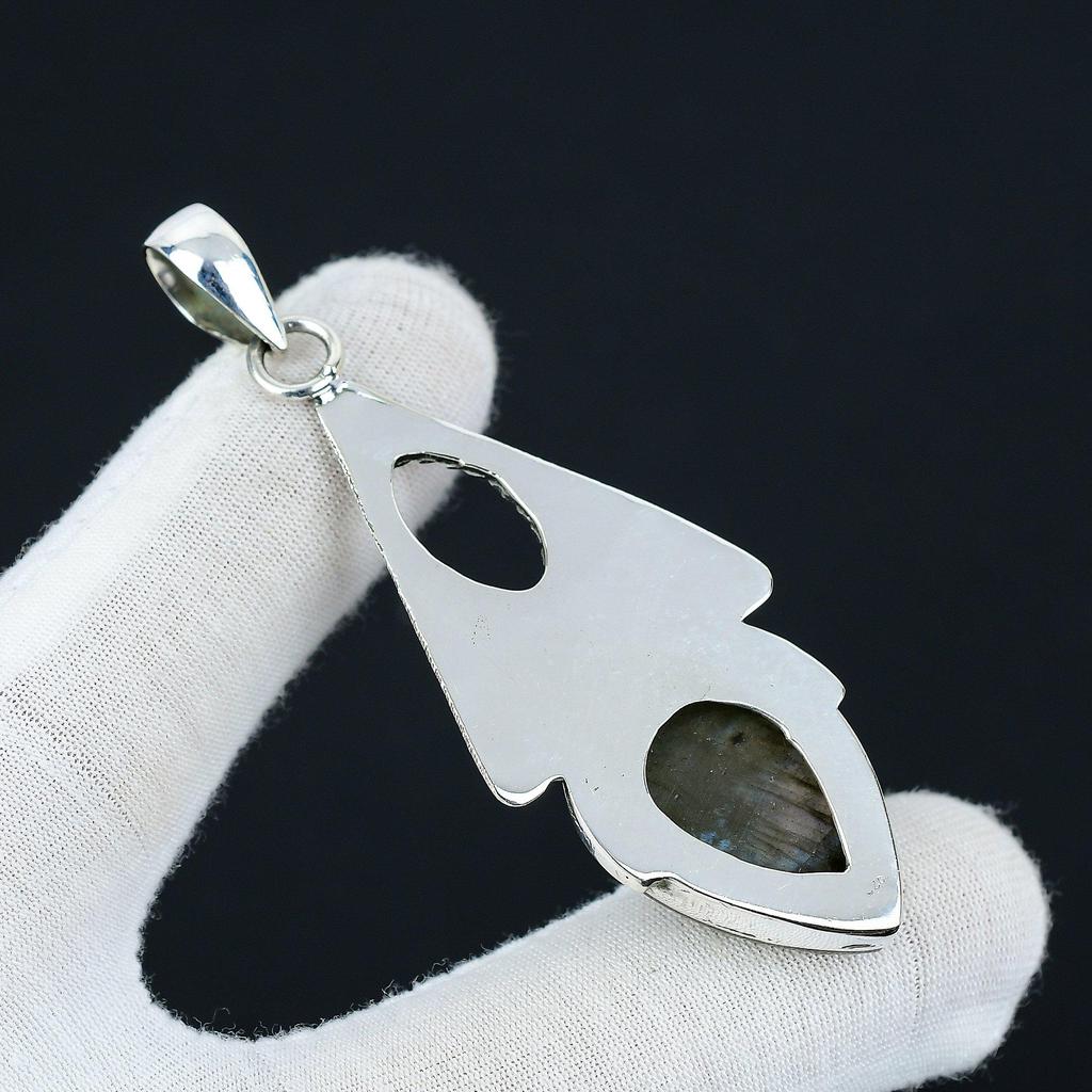 Подвеска из синего кричащего лабрадорита, украшения из натурального лабрадорита, ювелирные изделия из стерлингового серебра 925 пробы, ювелирная подвеска ручной работы, подвеска унисекс для подарка