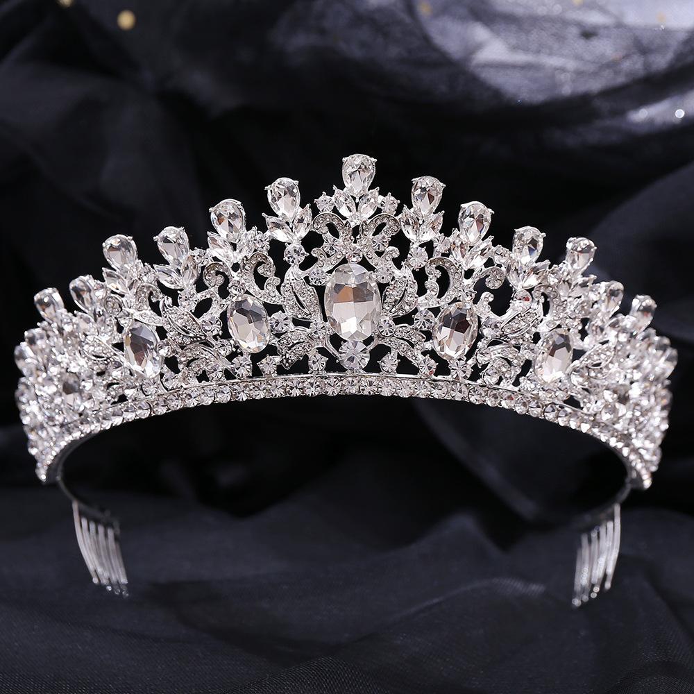 Wedding Hair Accessories Headband Forest Leaf Inlaid with Green Crystal Baroque Style Bridal Crown Hair Comb