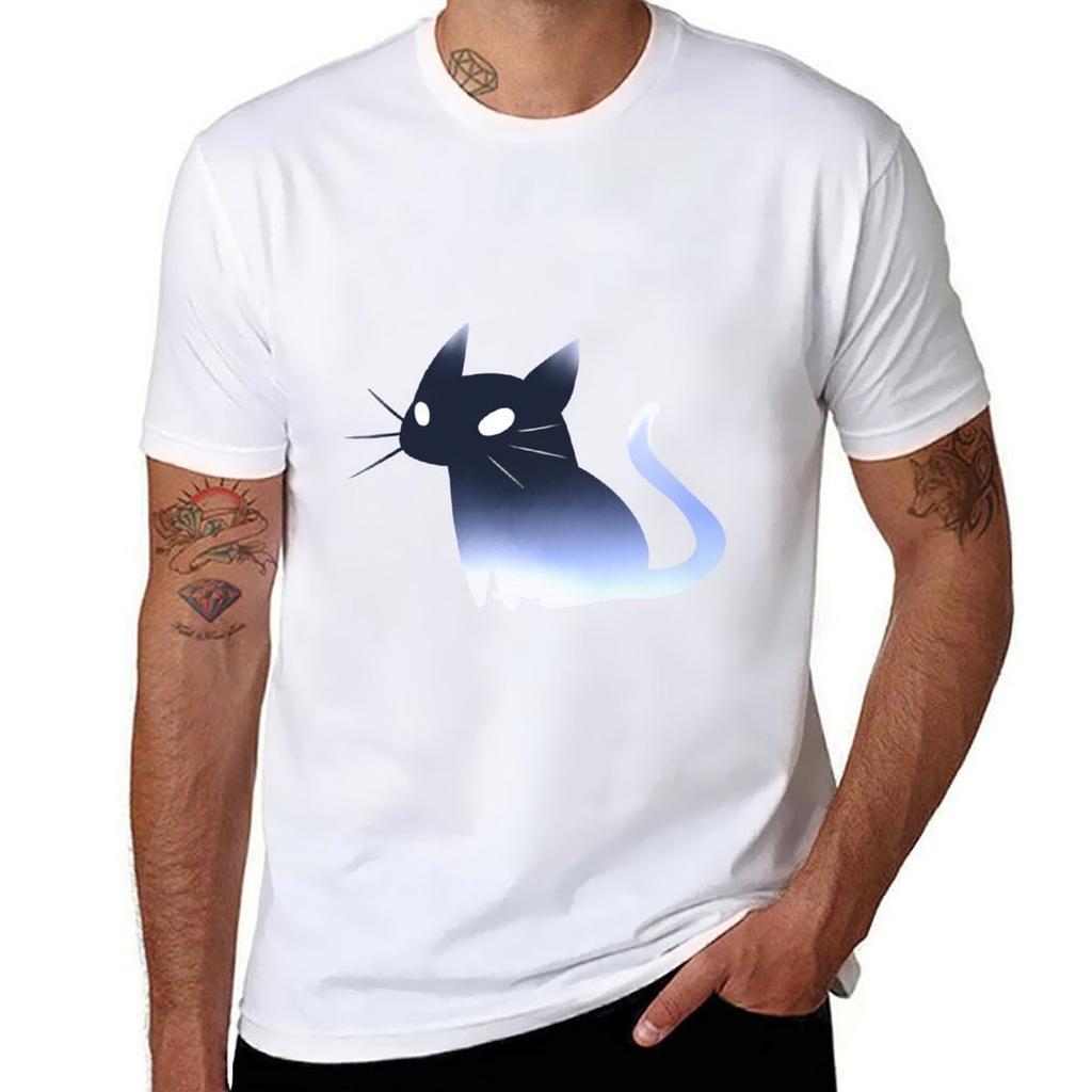 Ghost Cat Tshirt Lightweight Basic Short Sleeve Shirt Tshirt