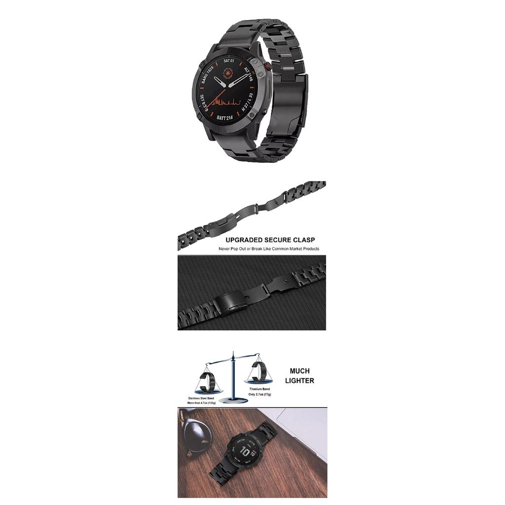 Браслет для часов из титанового сплава для Garmin Fenix 8 51 мм 47 мм 7X 6X MARQ Gen 2 Descent Mk3i G1 Epix Pro 5X Plus Ремешок Quickfit