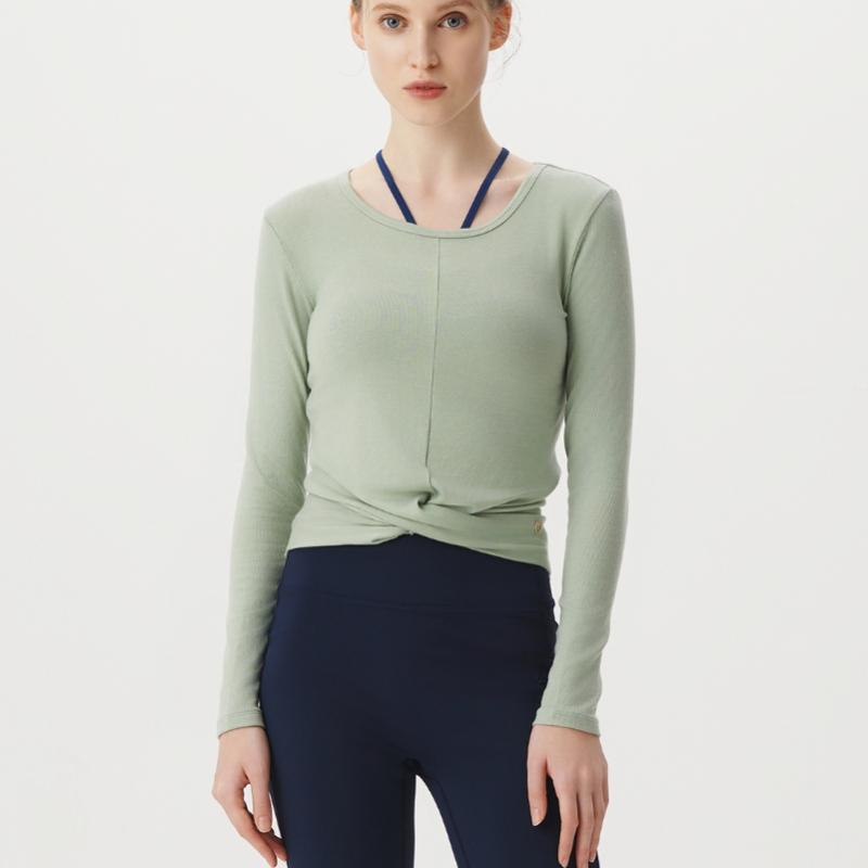 HuiT Cross FronT TwisT Long Sleeve T shirT hTwTl4k13T