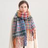 Winter New Rainbow Plaid Imitation Cashmere Scarf For Couples, Versatile Scarf, Thick And Warm Shawl