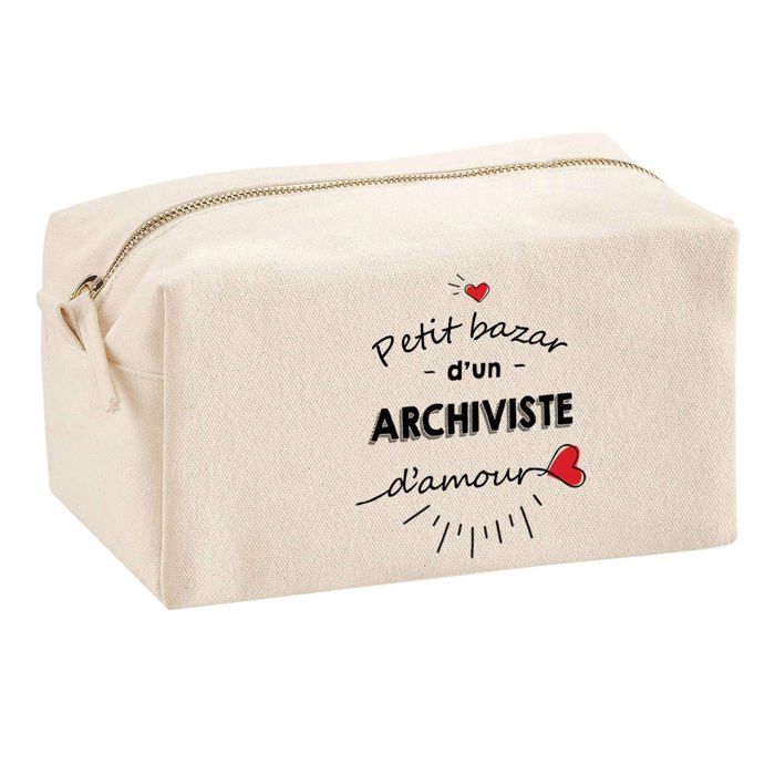 Trousse multifonction Bazar d'un Archiviste d'amour Cadeau Anniversaire Idée Personnalisé | Trousse Scolaire Fournitures Bureau