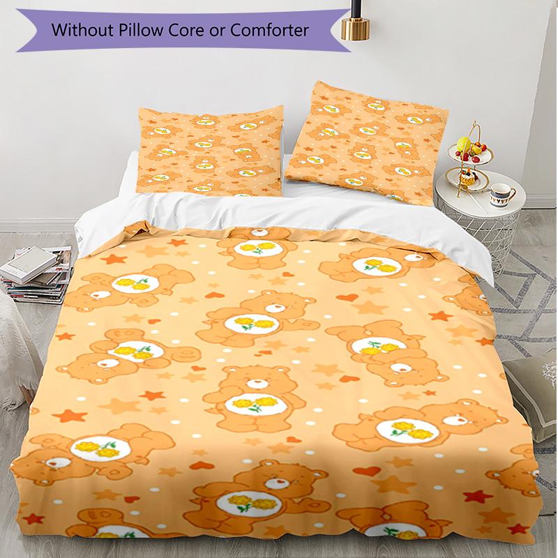 3pcs Duvet Cover Set (1*Duvet Cover + 2*Pillowcase, Without Core), Care Bears Print Soft All‑Season Bedding Set, Home Bedroom Decor Gift