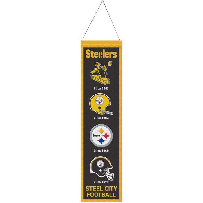 Bannière - WINCRAFT - NFL Teams EVOLUTION - Pittsburgh Steelers - 80x20cm - 70% laine, 30% polyester