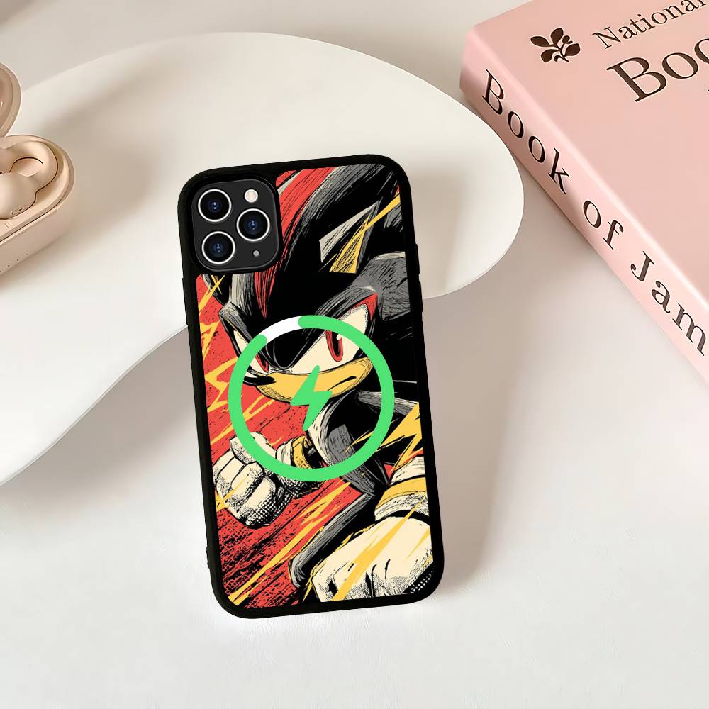 1pc Classic Cartoon S-sonicS Movie Phone Magnetic Case For IPhone 16 14 13 12 11 15 Pro Max For Magsafe Wireless Charge Cover