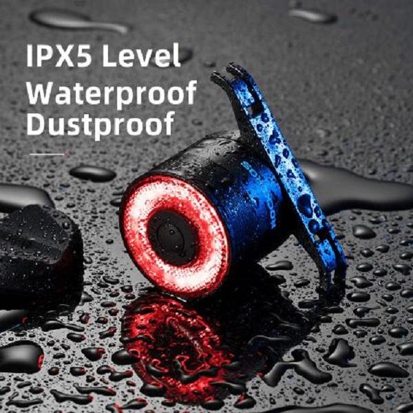 Red rear bicycle lamp, STOP system, four operating modes