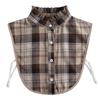 Cotton Plaid Short Shirt Collar Decorative Pointed Collar Shirt Fake Collar X20