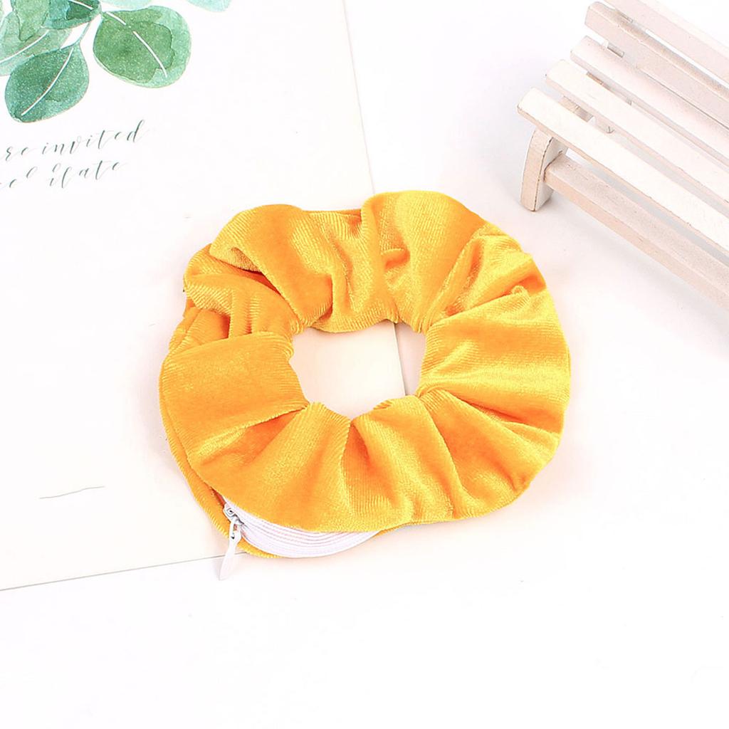 Резинки для волос на молнии, карманные резинки для волос, бархатный браслет для волос со потайной молнией, сумка для хранения помады для ключей, эластичная лента для волос