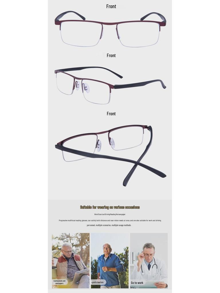Smart Multifocal Bifocal Glasses: High-Definition, Anti-Blue Light for Men and Women