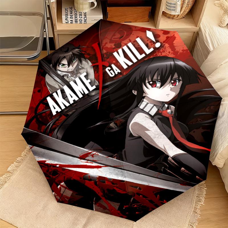 1 шт. Автоматический зонт Akame Ga Kill - Подходящий для путешествий, на открытом воздухе, портативный зонт, подарок на день рождения, предметы первой необходимости