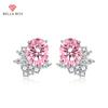 Luxury Women Oval Stud Earrings Wedding Engagement Party Gift