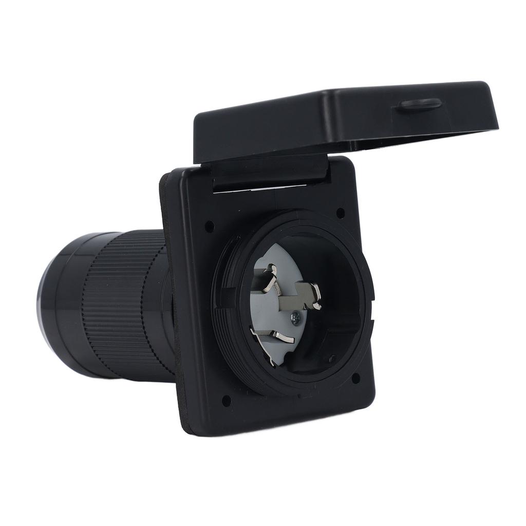 50 Amp Shore RV Plug Twist Locking Power Inlet Outlet Receptacle with Weatherproof Cover for NEMA