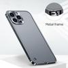 Luxury Metal Frame Lens Protection Case For iPhone 16 15 14 13 12 11 Pro Max Aluminum Phone Case For iPhone 16 Plus Matte Back Cover