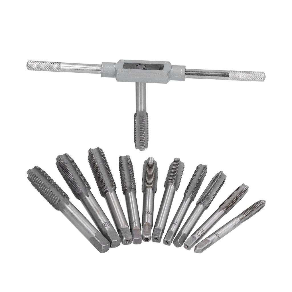 11Pcs Tap Wrench Set Machine Hand Screw Thread Plug with Adjustable Reamer M6~M12 Hardware Tool