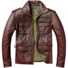 Vintage Red Brown Heavy M65 Hunting Jackets Long Head Layer Cowhide Leather Jacket Retro Leather Jacket Men's Motorcycle Jackets