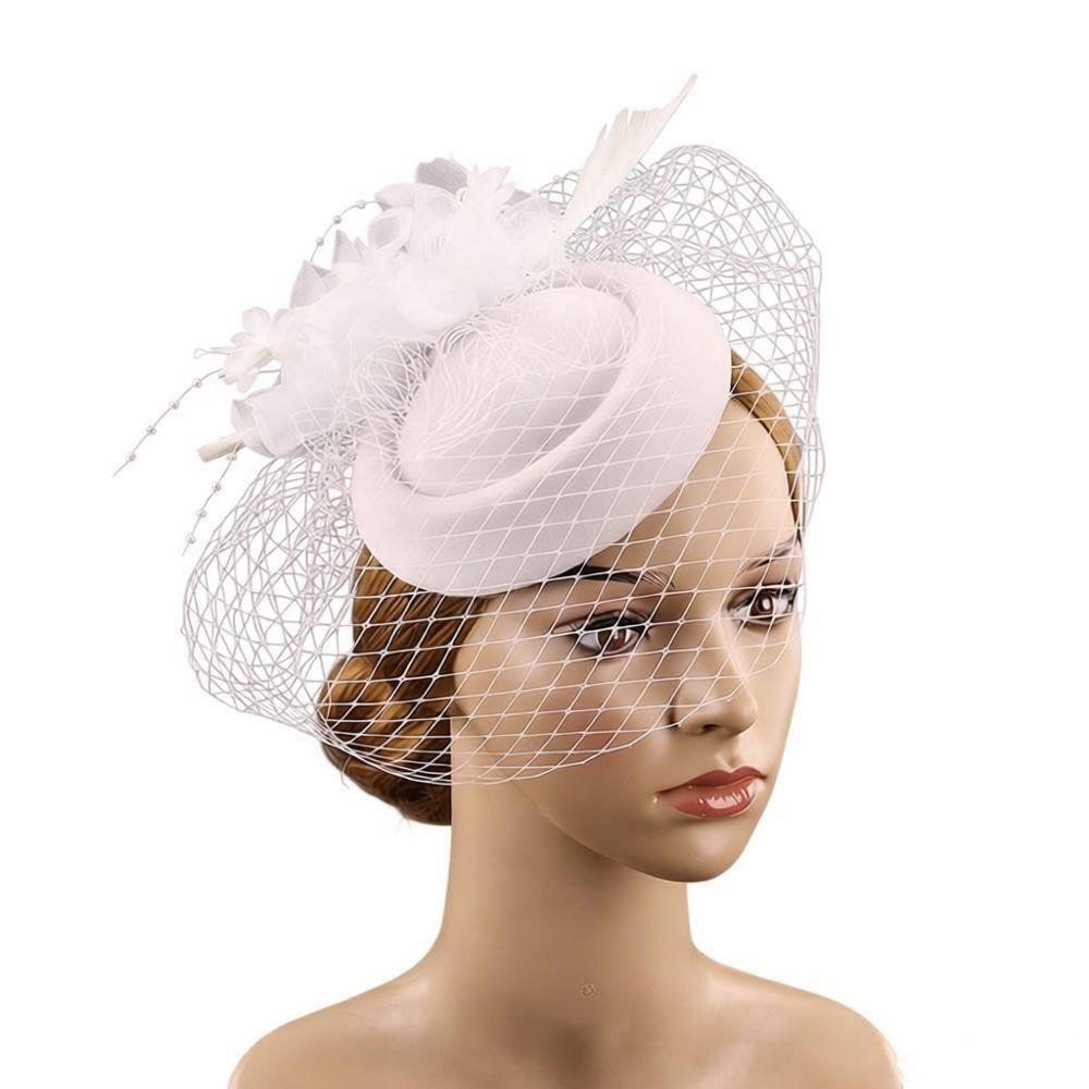 Veil Vintage Hat Headband Flower Fascinator New Fascinator Caps  1950s