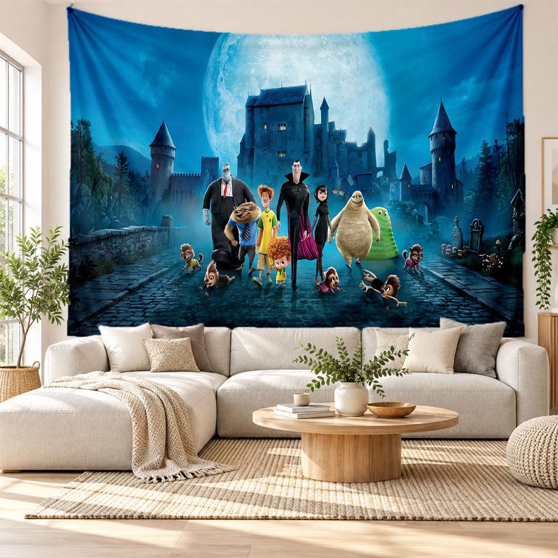 Hotel Transylvania Wall Tapestry Home Decor Hanging Cloth Art Background Tapestry for Bedroom