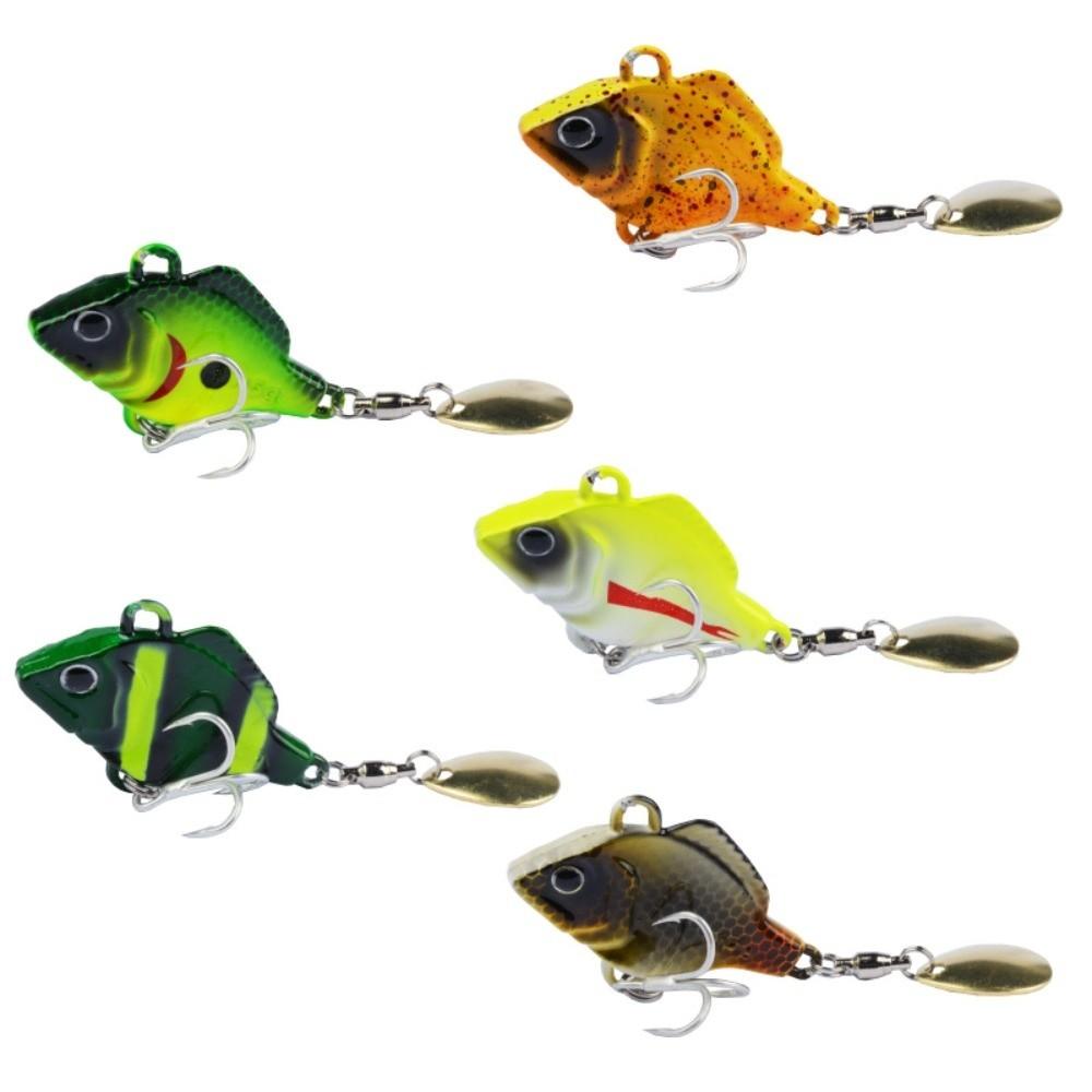 5pcs with Box Artificial Fishing Bait Rotating Glitter Fishing Lures Hooks Beach Boat Fishing