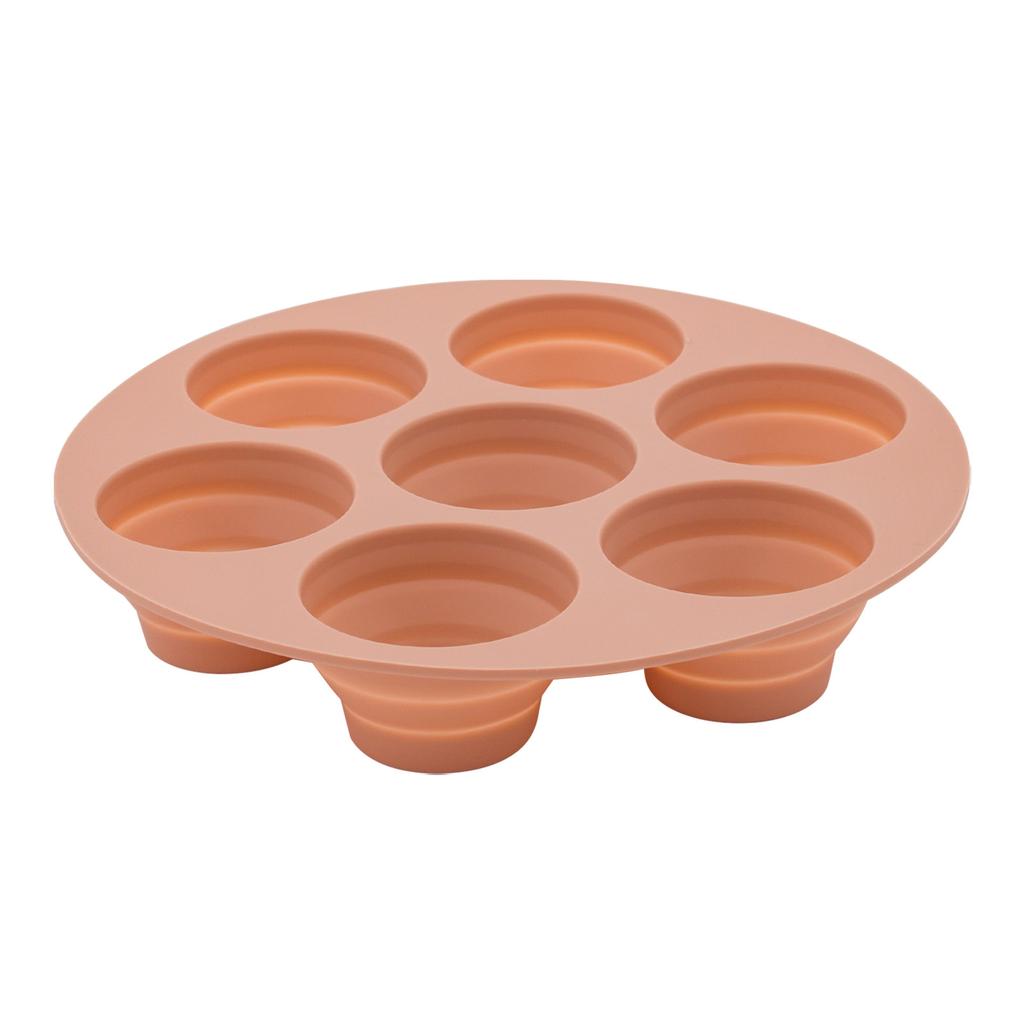 Seven-hole Cake Mold Foldable Air Fryer Baking Mold Round DIY Porous Cake Mold Food-grade Silicone