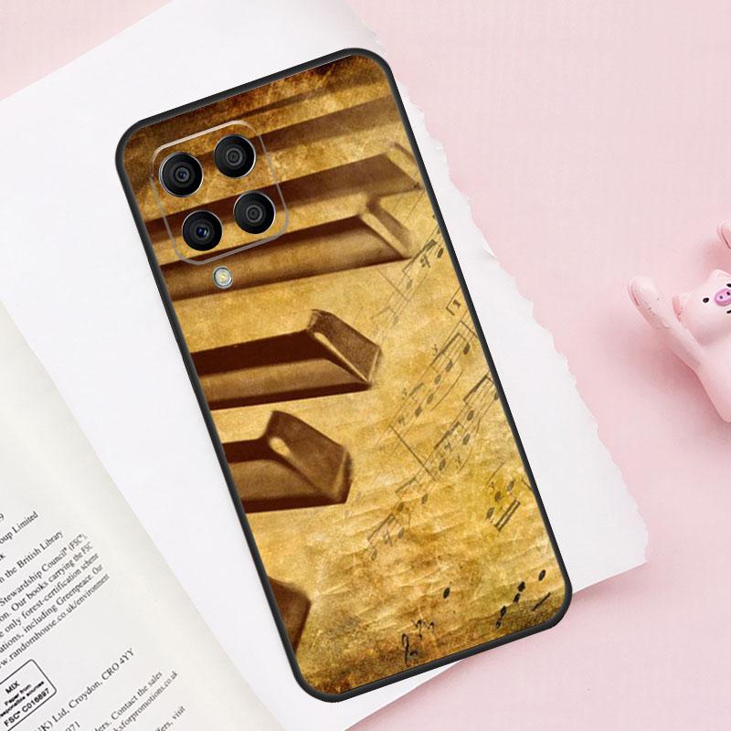 Клавиши пианино Винтажные ноты Для Samsung Galaxy M13 M23 M33 M53 M30s M31s M32 M52 M12 M55 M15 M20 M21 M51 M34 M54 Чехол