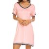 Summer Nightgowns for Womens Short Sleeve Nightdress V Neck Nightshirt Comfy Sleep Shirt Loose Comfy Pajama Sleepwear