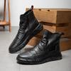 2025 прямая поставка новая осенне-зимняя кожаная обувь британские ботинки на высокой платформе с молнией модная мужская обувь короткие ботинки