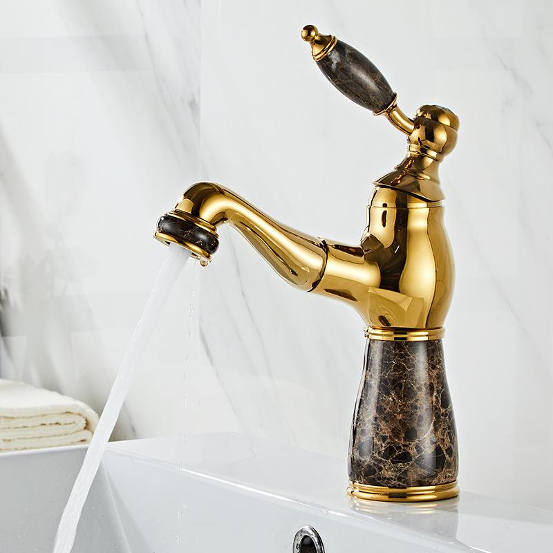 Смесители для раковины в ванной комнате цвета розового золота, смеситель для раковины в ванной комнате с нефритом, смеситель для горячей и холодной воды, выдвижной смеситель для раковины