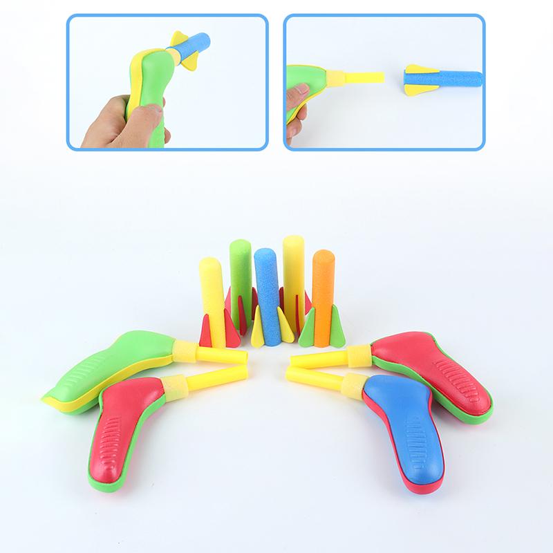 EVA Flying Pressed Soft s Air Foam s Hand Pump Rocket Launcher Outdoor Soaring Propeller Garden Game Novel Children Toy 6