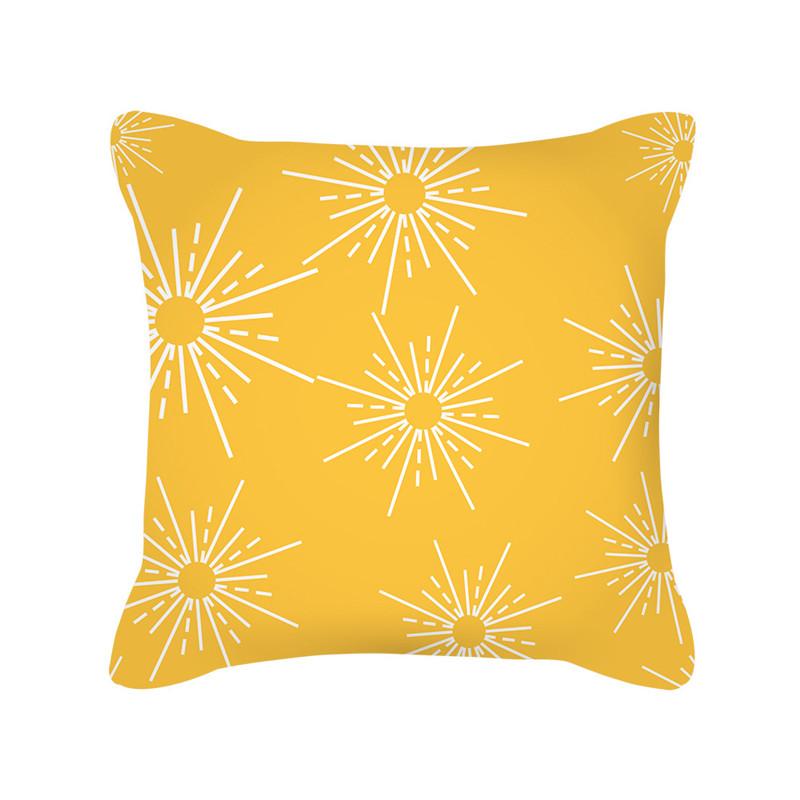 Желтый Геометрический Полосатый Чехол для Подушки Дивана Цветочный Узор Декоративная Наволочка в Скандинавском Стиле для Дома