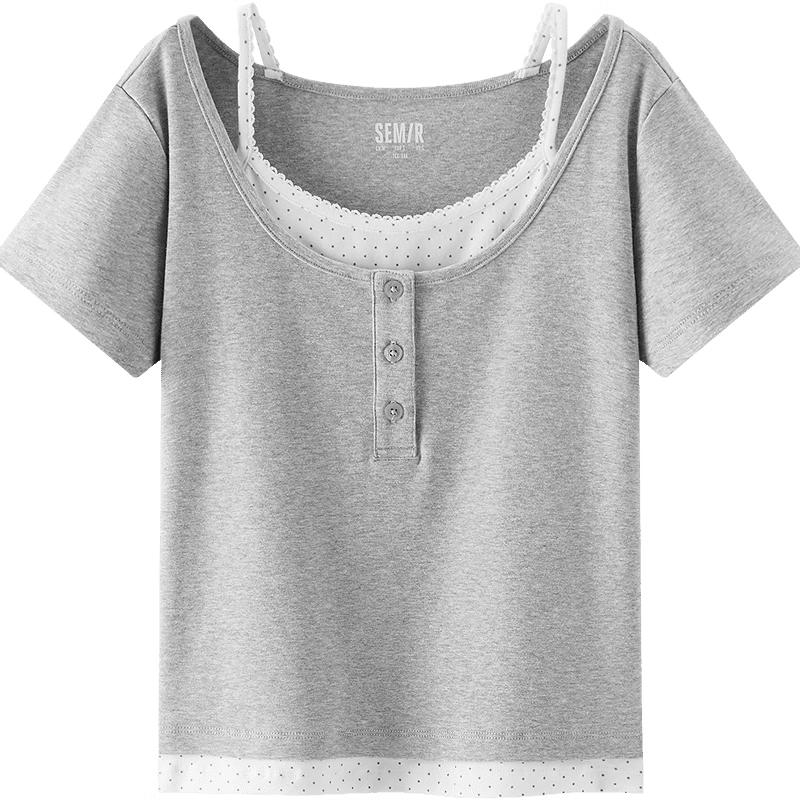 Женская футболка Semir в горошек с коротким рукавом