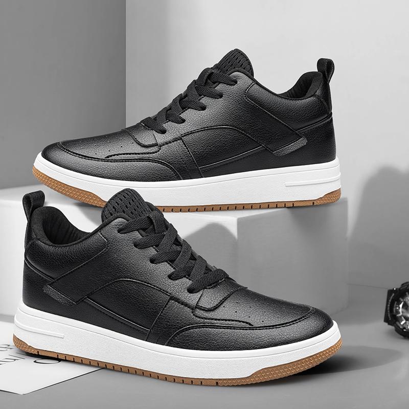 Кожа 6см 8см Обувь для скейтборда на платформе Мужские повседневные кроссовки Белые Туфли для увеличения роста Невидимый человек Выше Подъемная обувь Плоская подошва