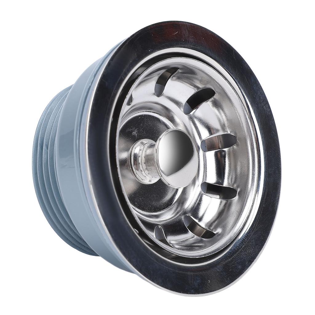 Sink Drain Assembly Mirror Polished RV Stainless Steel Kitchen Drain with Strainer Stopper for Sink with 52mm Opening