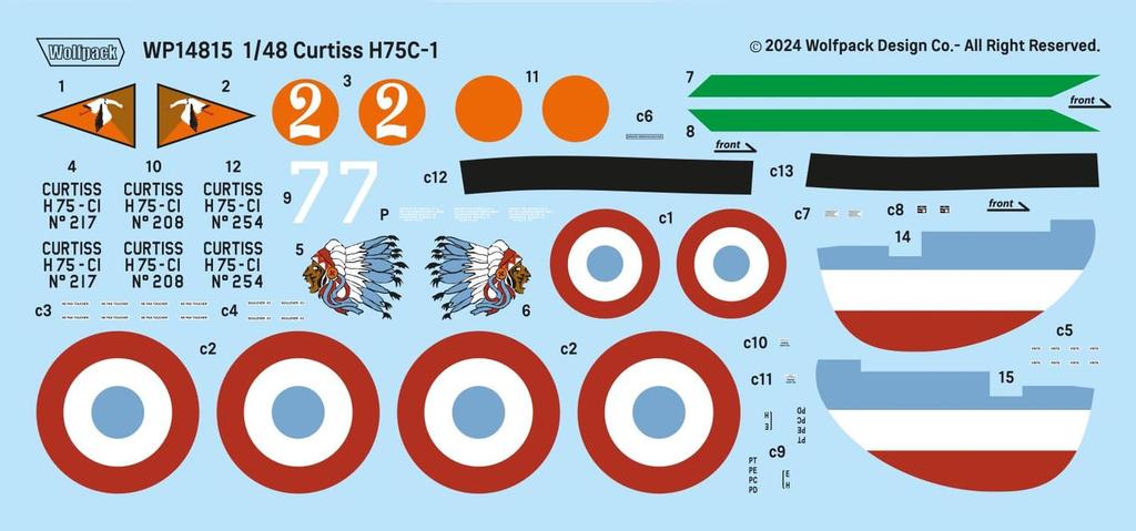 Wolfpack Design France Curtiss Hawk Premium Edition Пластиковая модель WOLWP14815 1/48 H75-C1