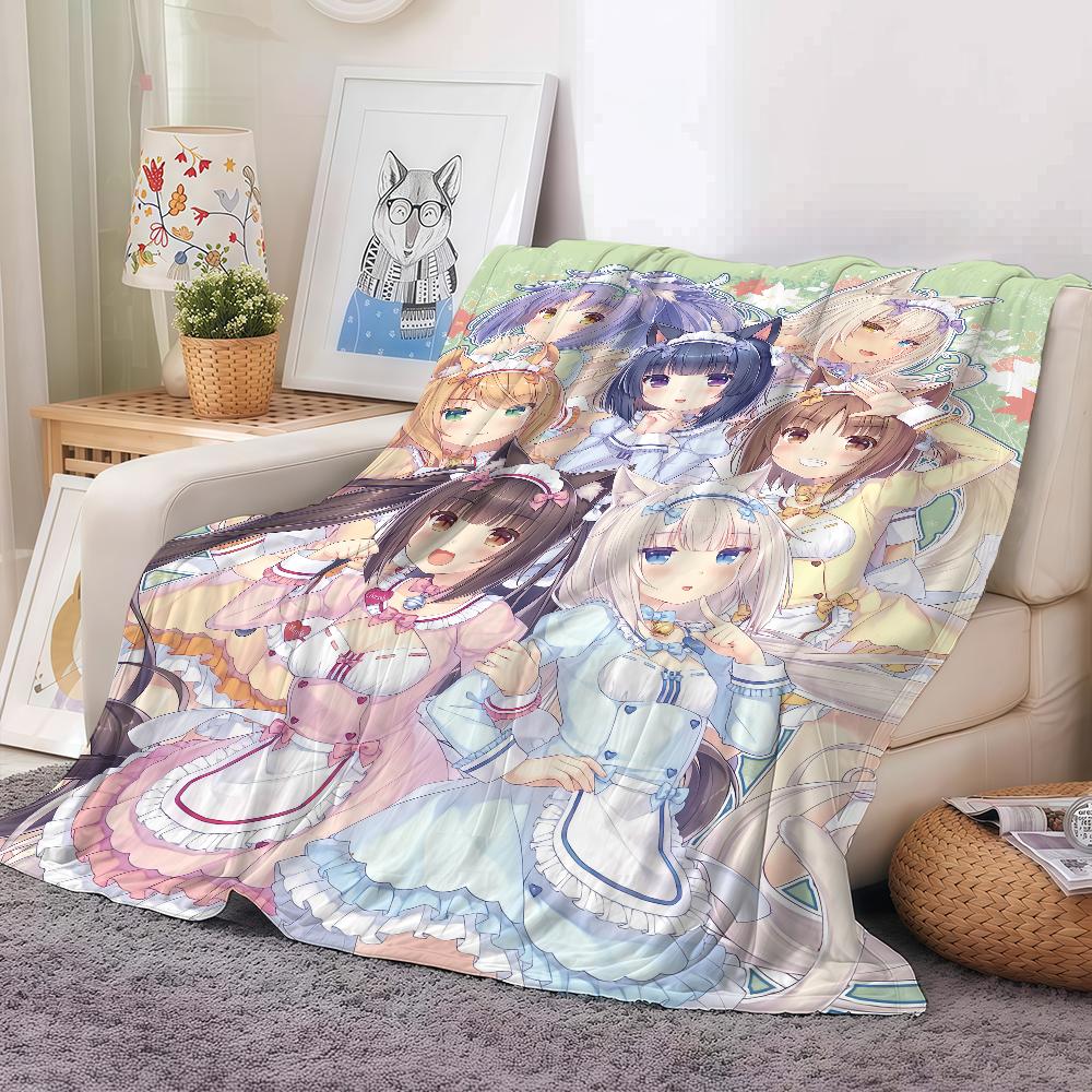 Classic Lovely N-Nekopara Girl Blanket Warm Soft Suitable For Bedroom Sofa Bed Living Room Office Travel Camping Gifts