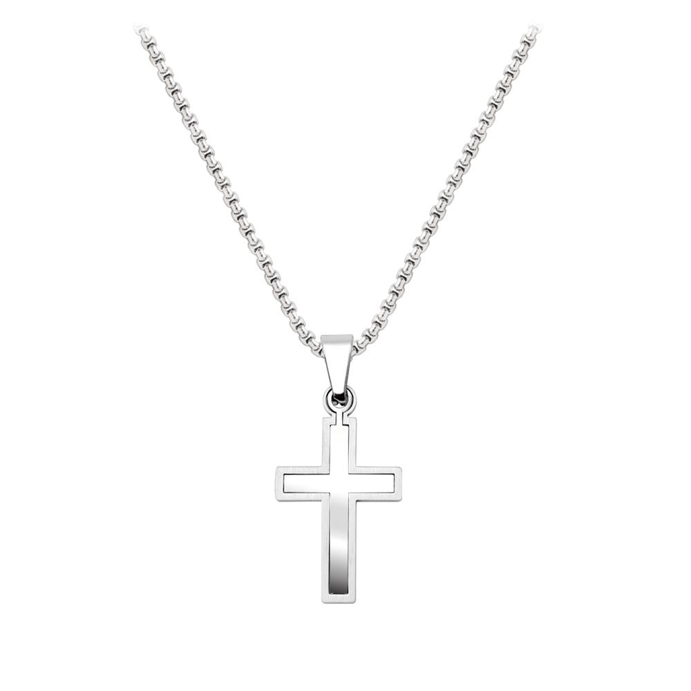 Мужское ожерелье Blancier Double Cross Bm251N1060