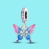 Pendant Charm Bead Copper Colorful Butterfly Beads Fit Original Bracelet For Jewelry Making Valentine'S Day Gift