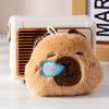 Blinking Capybara Key Ring Beeping Cartoon Animal Pendant Bag Hanging Capybara Plush Keychain  Kids