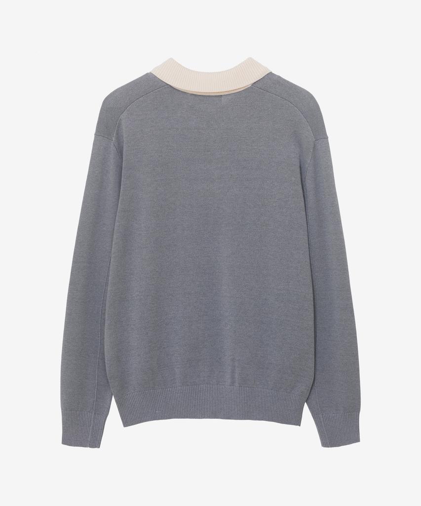 MINDBRIDGE [Couture] Collar Contrast Semi-Oversized Knit - 2 Colors