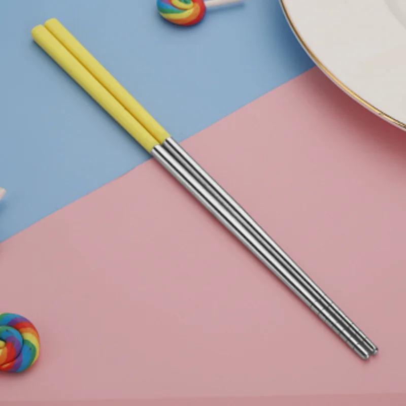 Wheat Straw 304 Stainless Steel Tableware Hot Pot Chopsticks Sushi Chopsticks  Household Chinese Chopsticks Kitchen Utensils