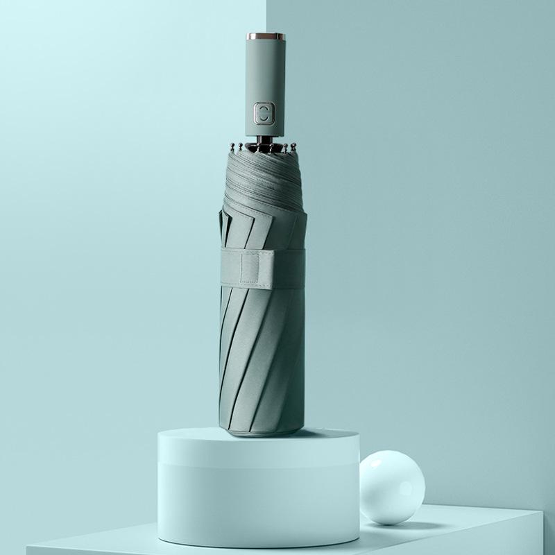 Men's Minimalist Nordic-Style Fully Automatic Folding Umbrella for Rain or Shine