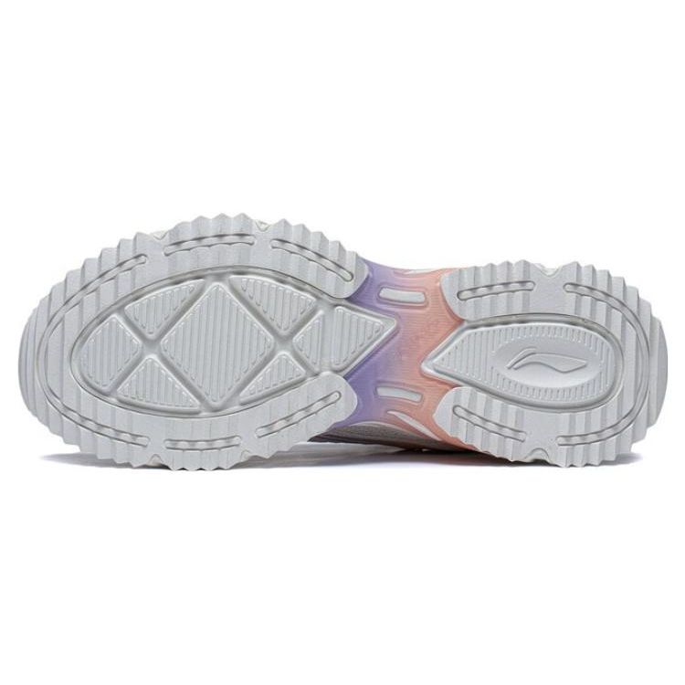 Кроссовки Li Ning Shiguang из искусственной кожи в стиле ретро с нескользящей износостойкой дышащей тканью и низким верхом для бега для женщин ARXT008-1