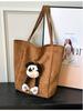 Korean Cute Mickey Head Large Capacity Retro Tote Shoulder Bag