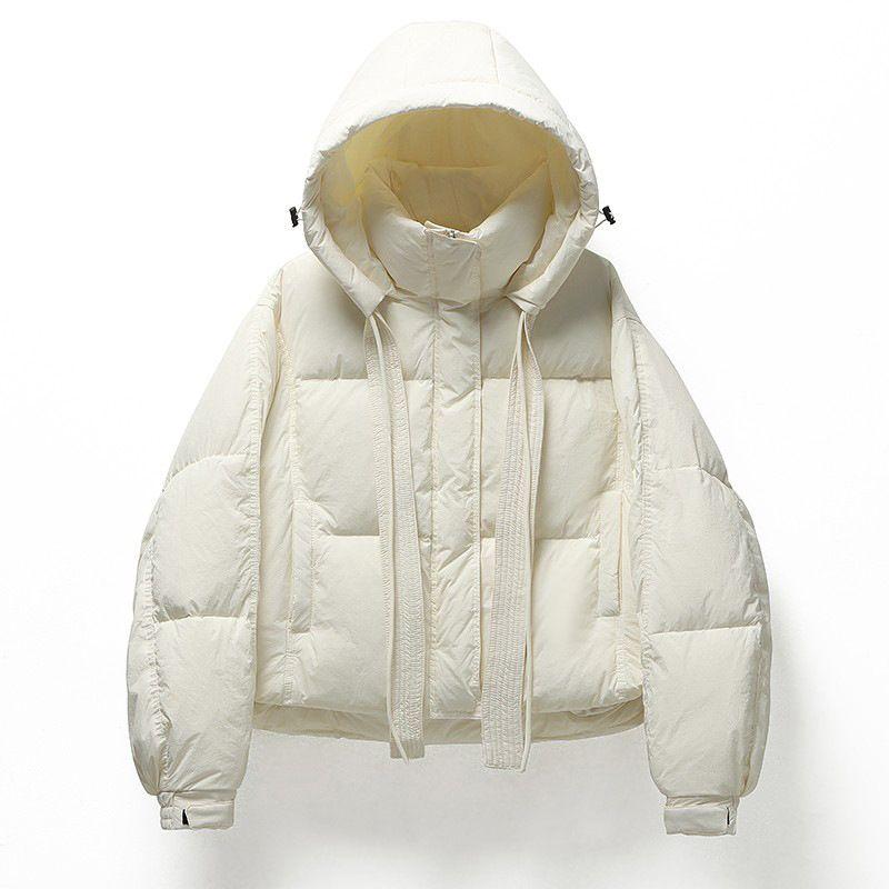 Women's Short Down Jacket Winter Loose White Duck Down Jacket