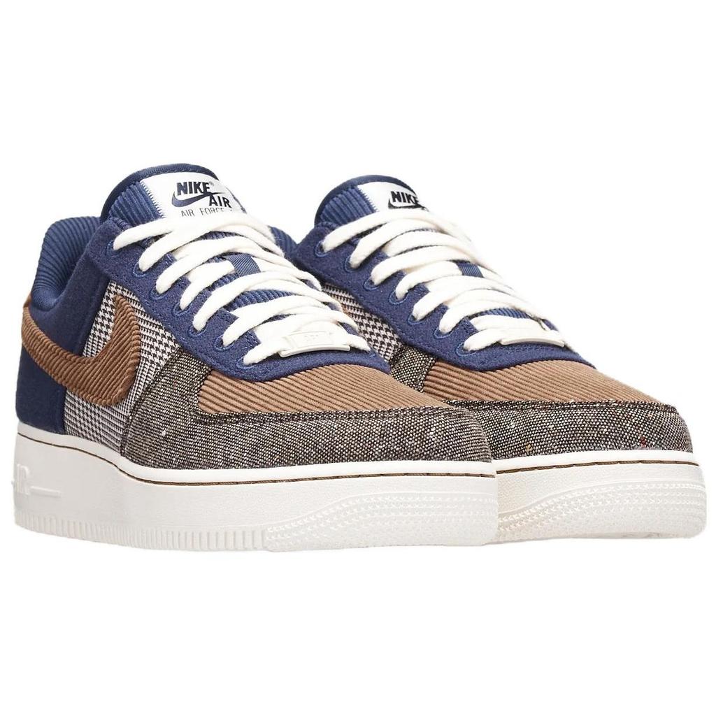 Nike Air Force 1 07 Премиум твидовые вельветовые мужские кроссовки Коричневый полуночно-темно-синий эль-коричневый FQ8744-410