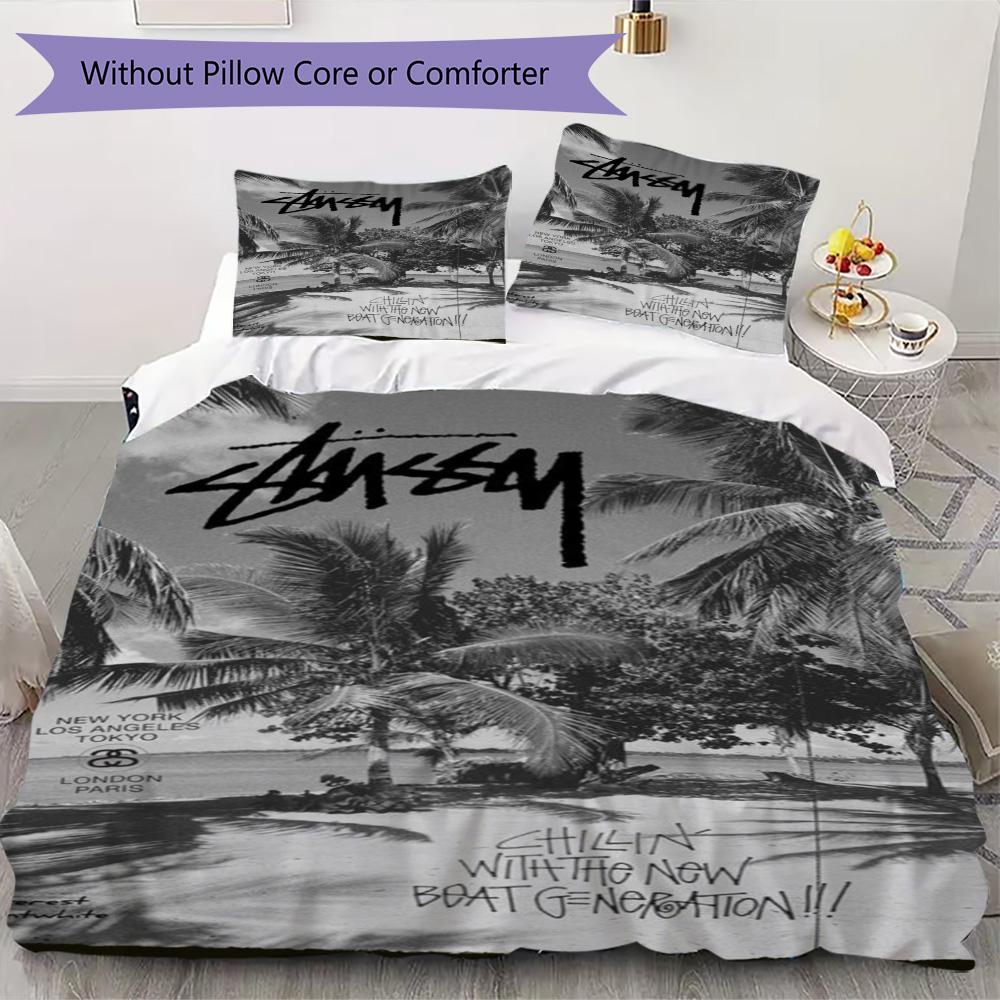 Neon Graffiti Logo 3Pcs Bedding Set, Colorful Glow Street Art Duvet Cover with 2 Pillowcases