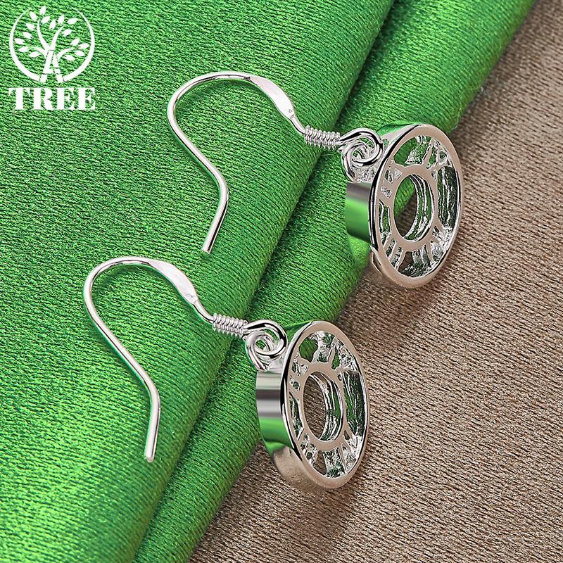 High-Quality 925 Sterling Silver Roman Numeral Round drop Earrings Versatile Jewelry For Women Birthday Engagement Wedding Party
