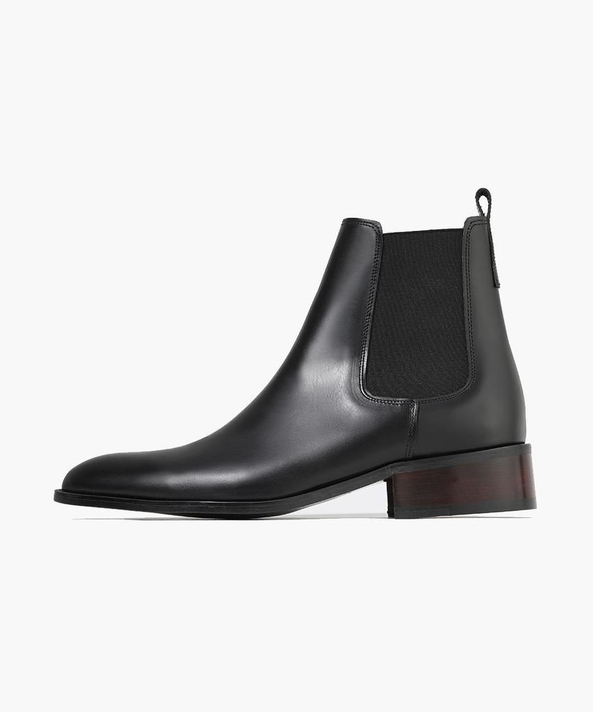 Firenze Atelier Full-Grain Leather Minimal Chelsea Boots 3331 [Black Fg]