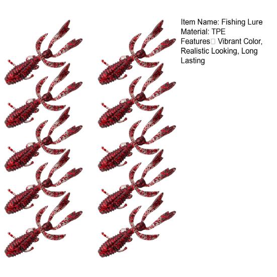 10Pcs Shrimp Soft Bait Fishing Lure Realistic Looking Vibrant Color Streamlined Shape Artificial Shrimp Lure Bait Fishing Gear10[cs