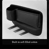 Black PU Leather Left Car Seat Gap Catcher Crevice Filler Storage Box Organizer